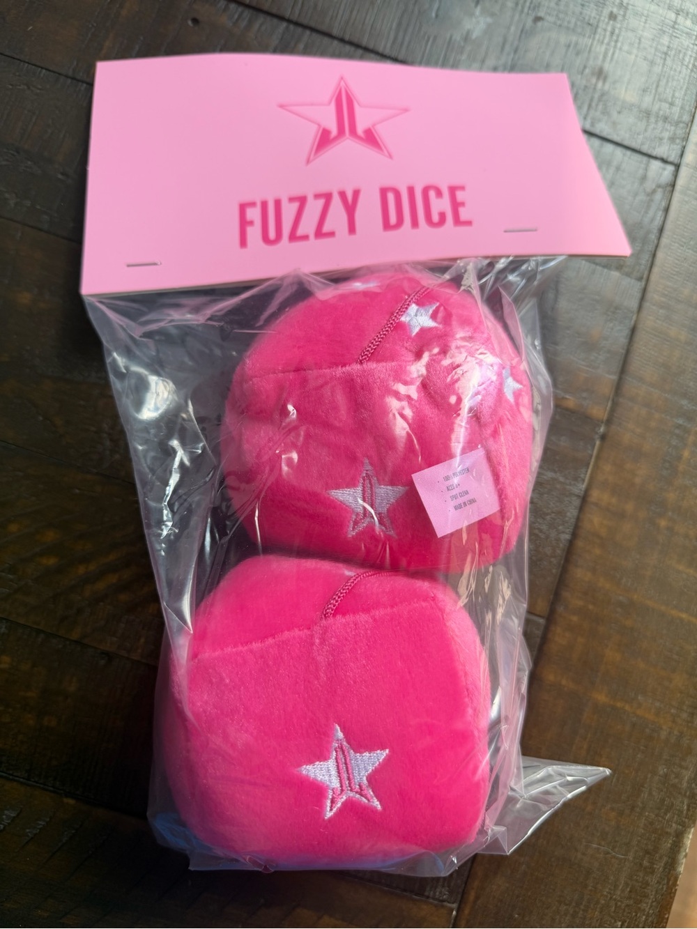 Jeffree Star Pink Plush Star Fuzzy Dice